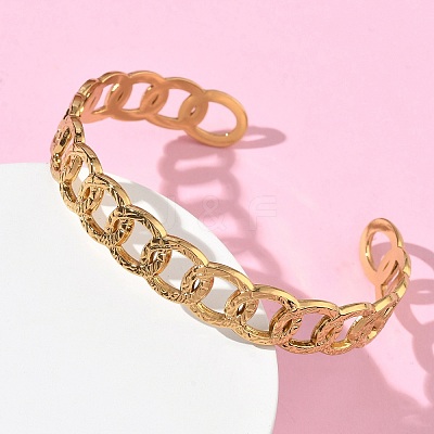 304 Stainless Steel Cuff Bangles BJEW-A160-02G-1