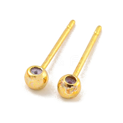 Brass Stud Earring Findings KK-U006-01G-01-1