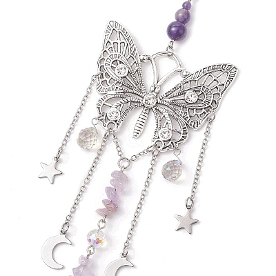 Alloy Butterfly Pendant Decorations HJEW-TA00238-1