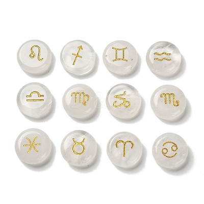 12 Constellation Natural Quartz Crystal Cabochons Set G-Q190-03C-1