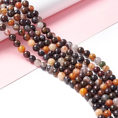 Natural Brecciated Jasper Beads Strands G-M381-01B-1