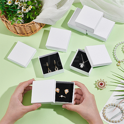 Square Kraft Paper Necklace Earring Storage Gift Boxes CON-WH0095-88B-1