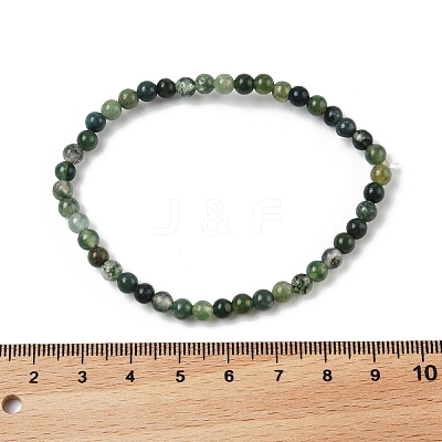 Natural Moss Agate Beads Stretch Bracelets XZ8284-1-1