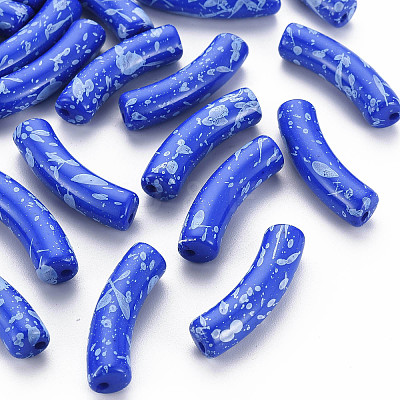 Opaque Spray Painted Acrylic Beads X1-MACR-S372-002F-B02-1