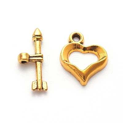 Tibetan Style Heart Toggle Clasps GLF1109Y-NF-1