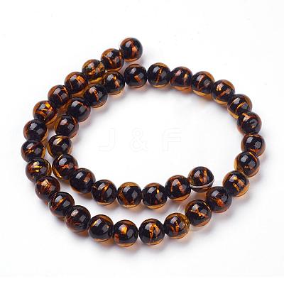 Handmade Silver Foil Lampwork Beads Strands FOIL-L016-C05-1