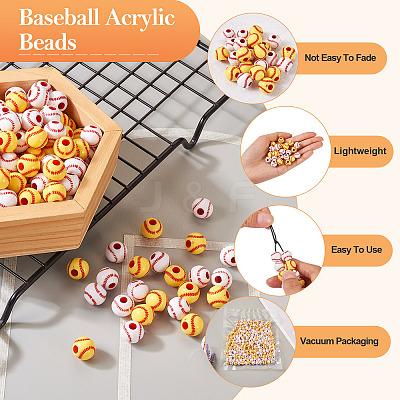 200Pcs 2 Colors Opaque Acrylic Round Beads SACR-BY0001-02-1