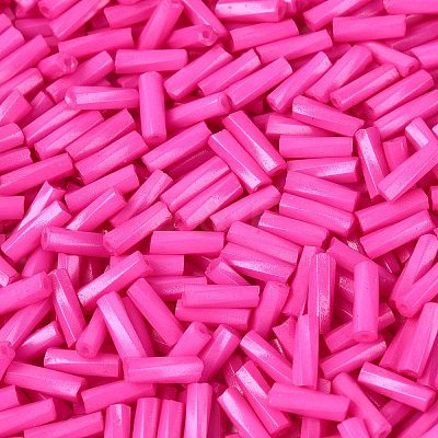 Baking Paint Glass Twist Bugle Beads SEED-C004-02S-1