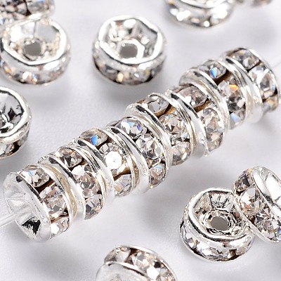 Brass Rhinestone Spacer Beads RB-A014-Z4mm-01S-NF-1