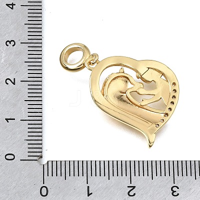 Brass Micro Pave Clear Cubic Zirconia European Dangle Charms KK-C263-05G-1