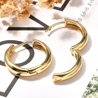 Rack Plating Ring Brass Hoop Earrings for Women EJEW-C125-14G-1