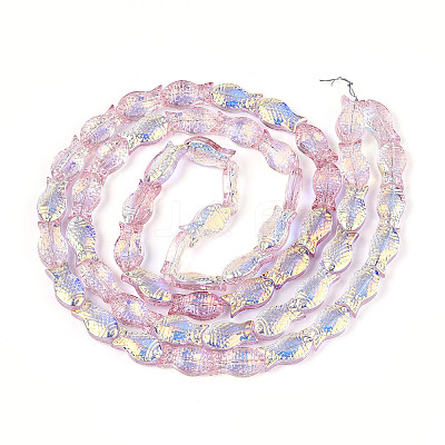 Transparency Electroplate Glass Beads Strands GLAA-T023-40A-05-1