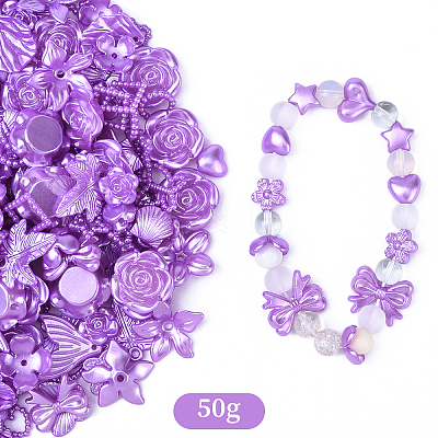 50G Acrylic Pearly Lustre Beads OACR-YW0002-63C-1