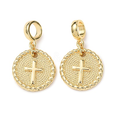 Brass European Dangle Charms KK-H278-01G-02-1