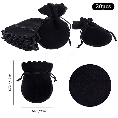 20Pcs Gourd Velvet Drawstring Bags TP-BBC0001-07B-04-1