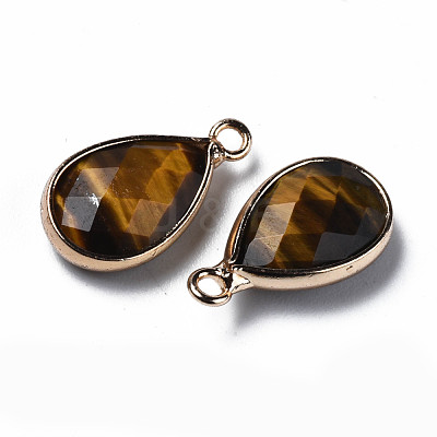 Natural Tiger Eye Pendants G-Q998-033C-1
