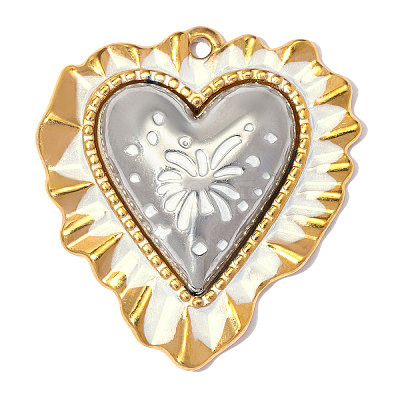 304 Stainless Steel with Enamel Pendants SA-OY003-44G-01-1