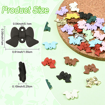 24Pcs 12 Colors Spray Painted Alloy Connector Charms FIND-YW0012-40-1