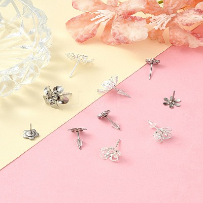 30Pcs 5 Styles 304 Stainless Steel Stud Earring Findings STAS-YW0001-87-1