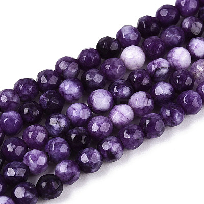 Dyed Natural White Jade Beads Strands G-T139-4mm-60-12-1