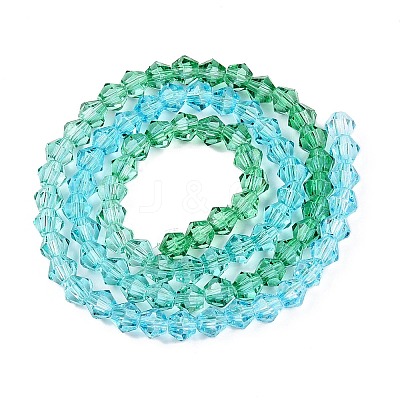 Gradient Color Baking Paint Glass Bead Strands X1-DGLA-A039-T6mm-A018-1