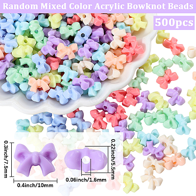 500Pcs Opaque Acrylic Beads SACR-PA0001-21B-1