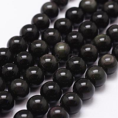 Natural Rainbow Obsidian Beads Strands G-D838-14mm-04-1