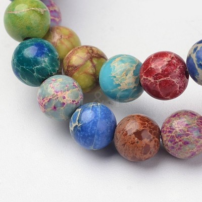 Natural Imperial Jasper Beads Strands X-G-I122-6mm-14-1