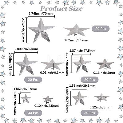 120Pcs 5 styles Iron Display Decorations IFIN-GF0001-50-1