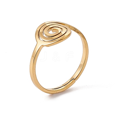 Ion Plating(IP) 201 Stainless Steel Vortex Adjustable Ring for Women X-RJEW-C045-07G-1