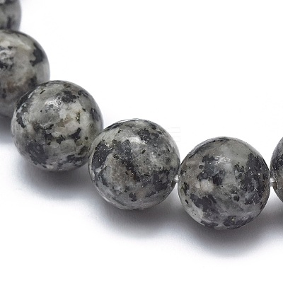 Natural Sesame Jasper/Kiwi Jasper Bead Stretch Bracelets X-BJEW-K212-A-033-1