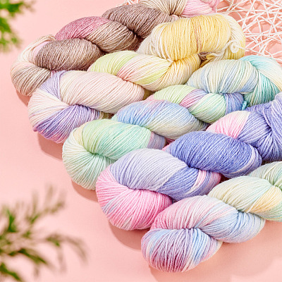 1 Skein Gradient Segment Dyed 80% Wool 20% Acrylic Blended Yarn OCOR-TA0003-02E-1