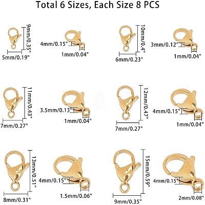 304 Stainless Steel Lobster Claw Clasps STAS-UN0004-27G-1