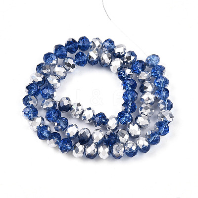 Electroplate Transparent Glass Beads Strands EGLA-A034-T6mm-M03-1