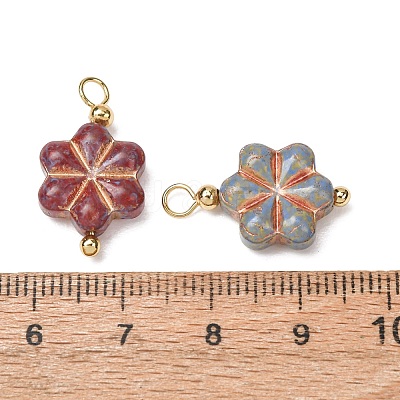 Baking Paint & Golden Metal Enlaced Glass Pendants GL-CBA010C-06G-1
