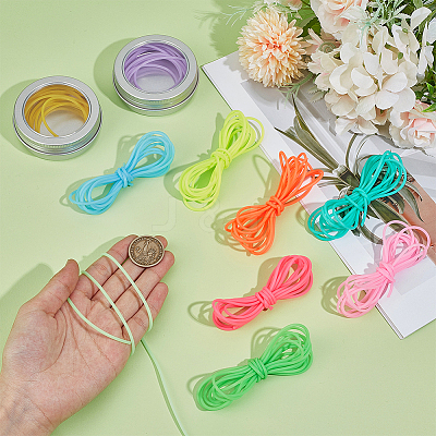 10Pcs 10 Colors Hollow Pipe PVC Tubular Synthetic Rubber Cord DIY-BC00003-1