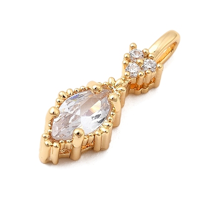 Brass Micro Pave Cubic Zirconia Pendants KK-F916-18G-02-1