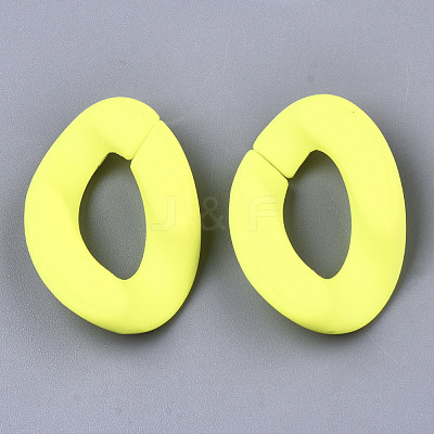 Opaque Spray Painted Acrylic Linking Rings OACR-R249-03D-1