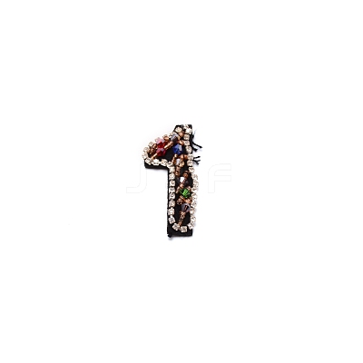 Number Colorful Rhinestone Patches DIY-WH0308-25A-1
