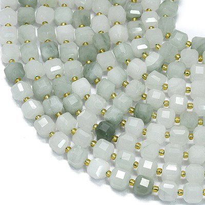 Natural Tianshan Cui Quartzite Beads Strands G-K389-A59-01-1