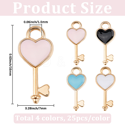 100Pcs 4 Colors Alloy Pendants ENAM-SC0007-88-1