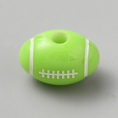 Opaque Acrylic European Beads SACR-CJC0001-34F-1