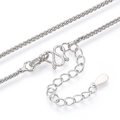 Brass Wheat Chain Necklaces NJEW-N054-08P-1