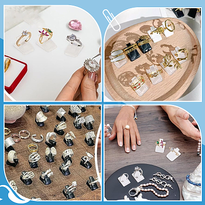 40Pcs 2 Colors Plastic Ring Holder KY-PH0002-37-1