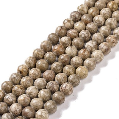 Natural Maifanite/Maifan Stone Beads Strands G-I187-4mm-01-1