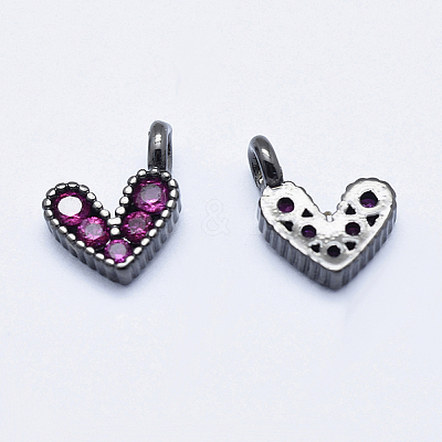 Brass Micro Pave Cubic Zirconia Charms RB-I078-66B-NR-1