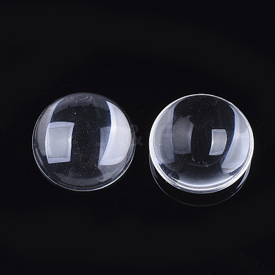 Transparent Glass Cabochons GGLA-R026-25mm-B-1
