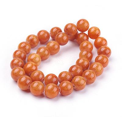 Natural Yellow Jade Beads Strands G-G598-12mm-YXS-1