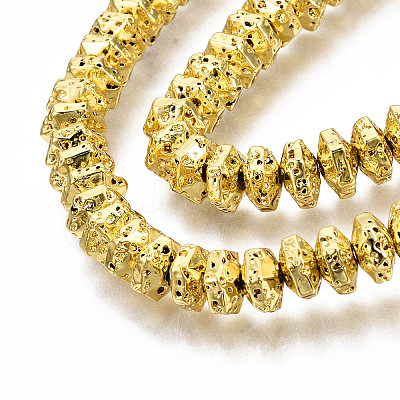 Electroplated Natural Lava Rock Beads Strands G-T114-66G-1