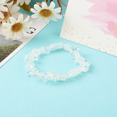 Opalite Chip Bead Stretch Bracelets for Children BJEW-JB06388-05-1